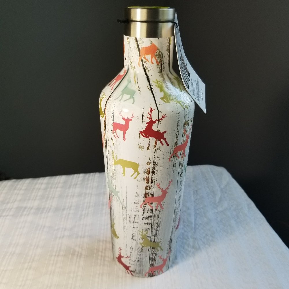 PURE Stainless Steel Deer Pattern 25oz Bottle, Hot/Cold